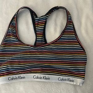 Rainbow Striped Calvin Klein Sports Bra